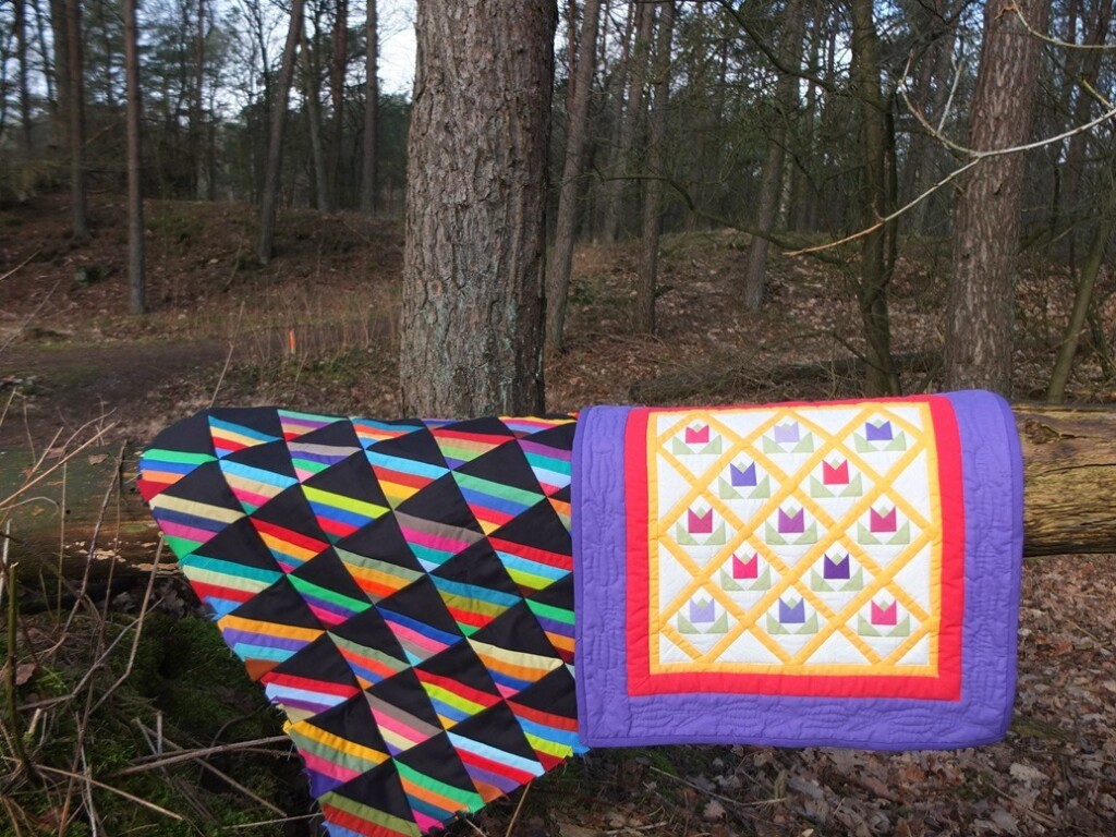 Quiltjes Tulips en Roman Stripes in bos