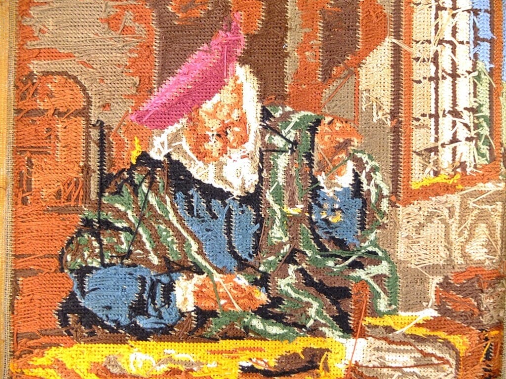 Achterkant tapisserie goudweger