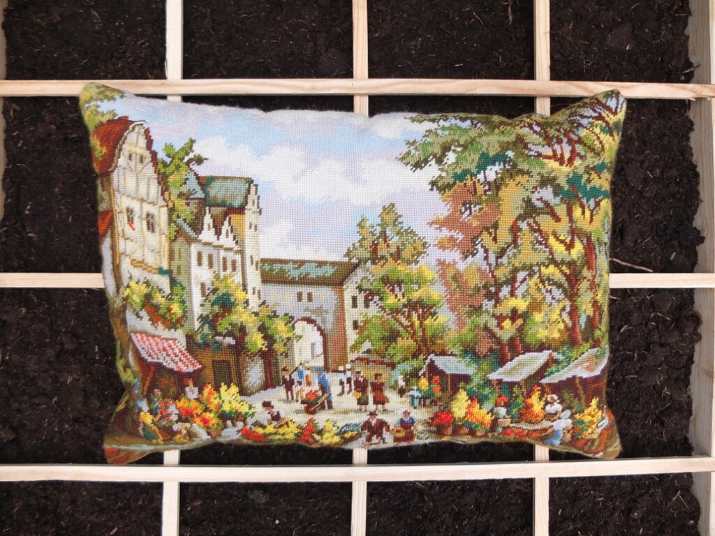 Tapisseriekussen Bloemenmarkt op Metertuin