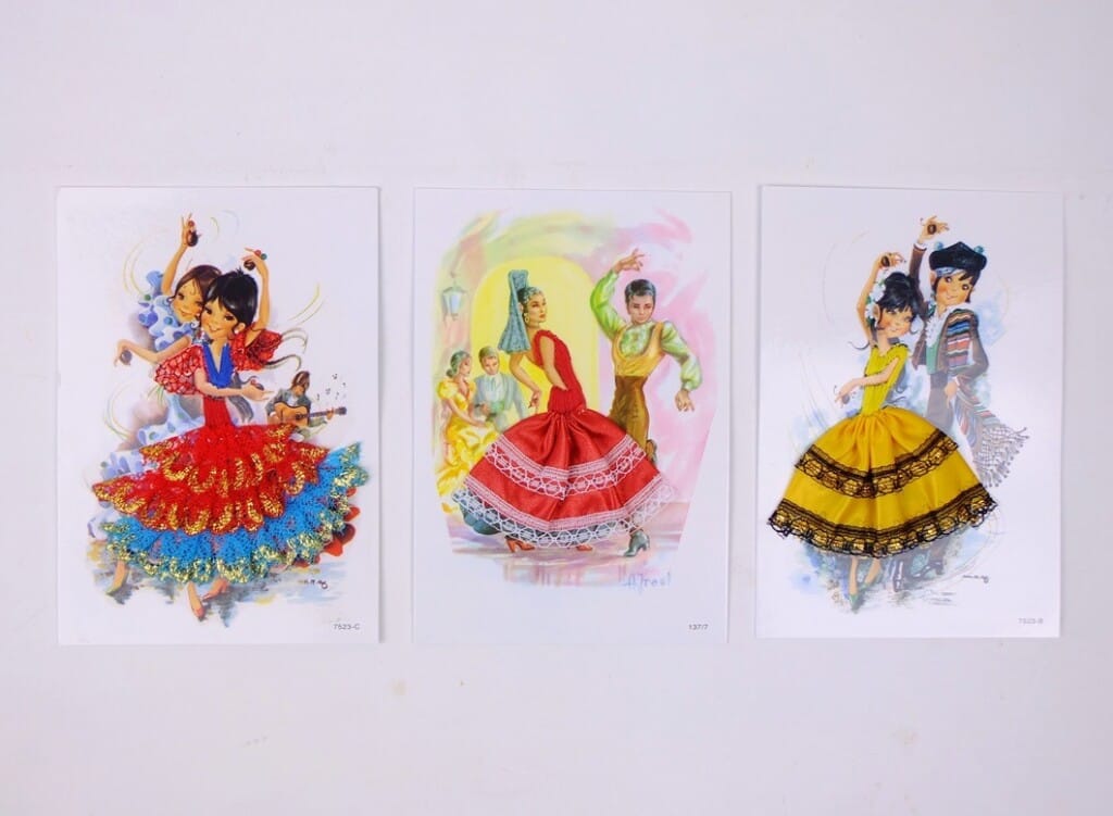 Drie rokjeskaarten uit Spanje