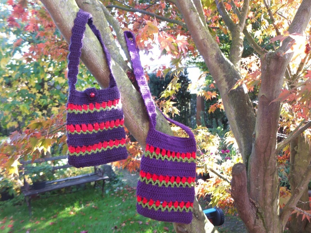 Gehaakte tulpen tasjes