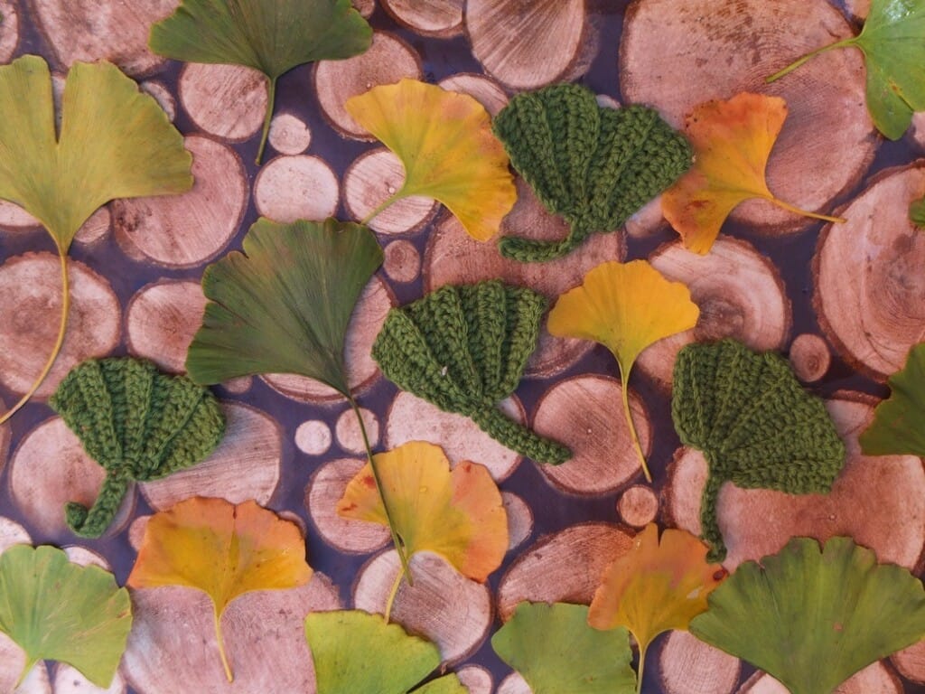Ginko Biloba blaadjes gehaakt
