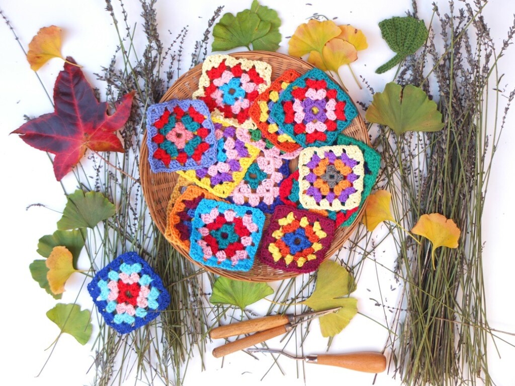 Granny squares met lavendel