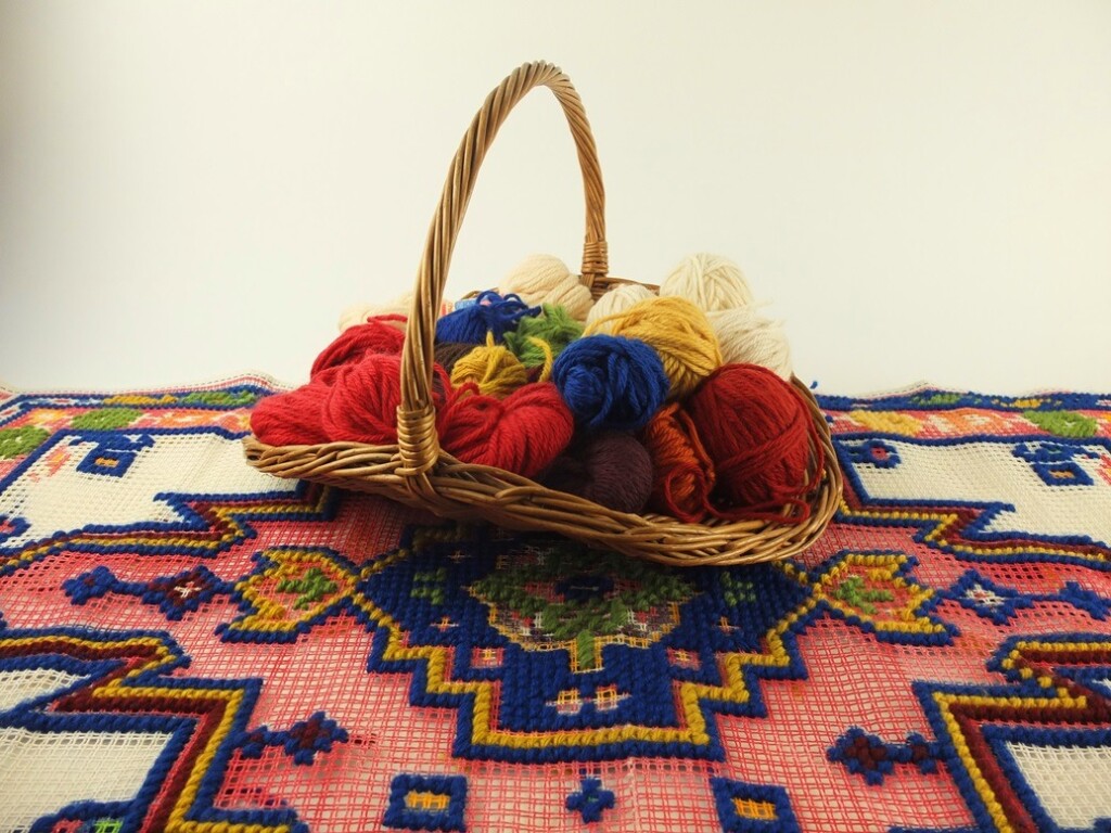 Smyrna kleed met wol