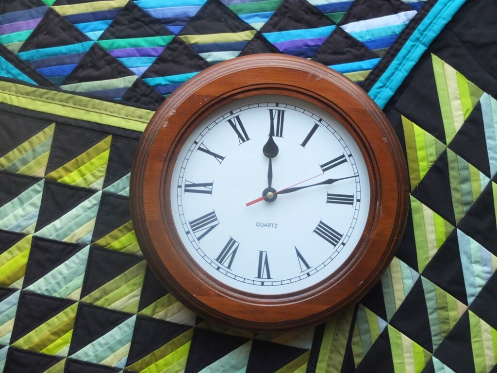 Klok op drie quiltjes roman stripes