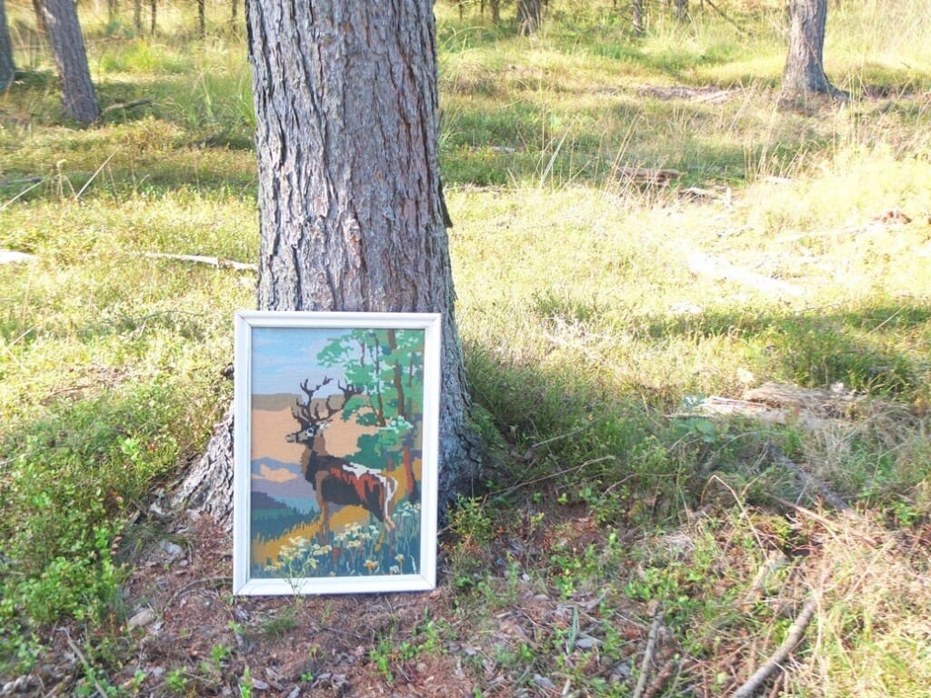 Tapisserie schilderij hert