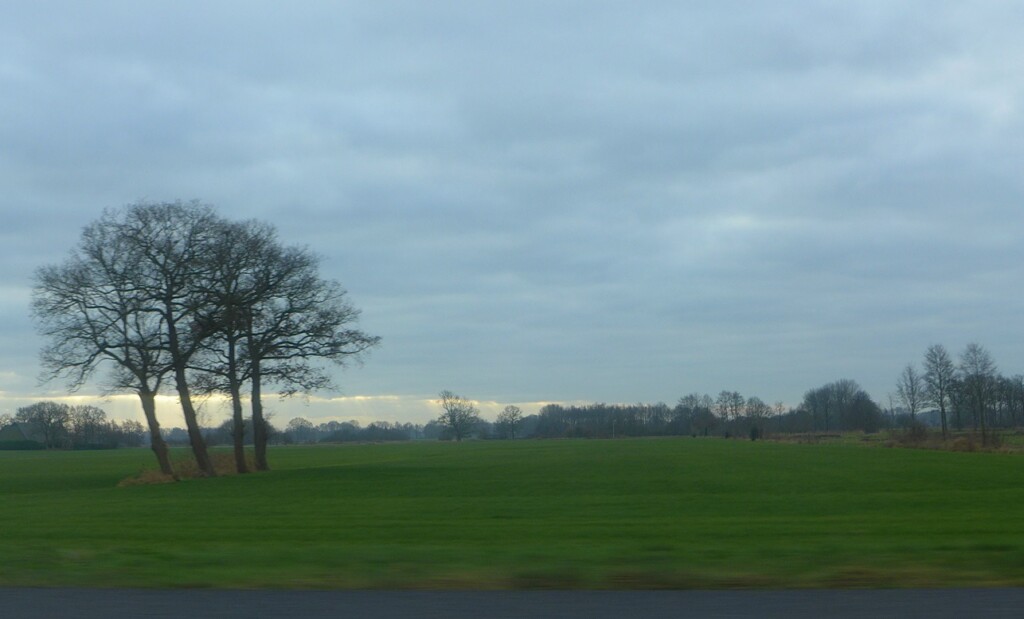Uitzicht vanaf snelweg eind december