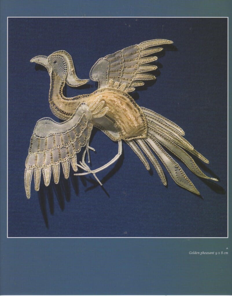 Golden pheasant in lace, by Yvonne Scheele-Kerkhof
