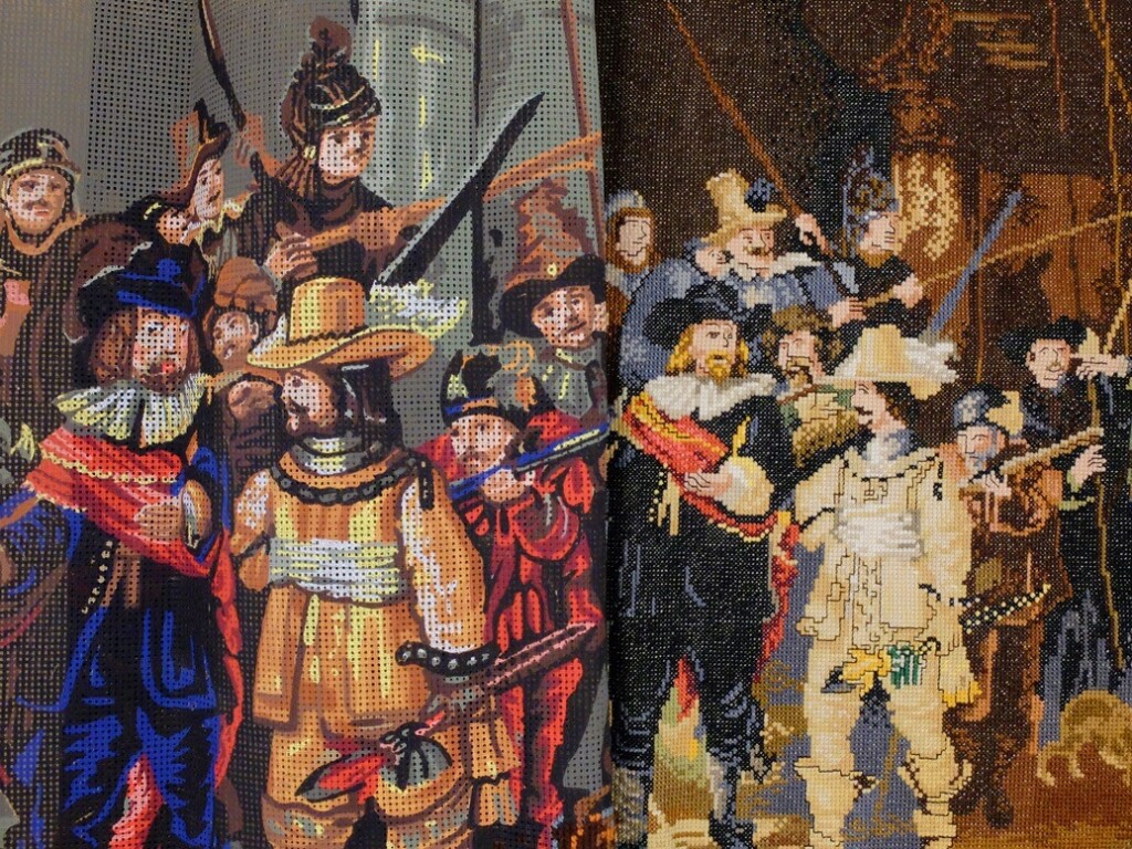 Borduurwerk en stramien van Nachtwacht