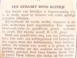 Oud haakpatroon uit krant