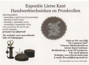 Aankondiging expositie Lierse kant