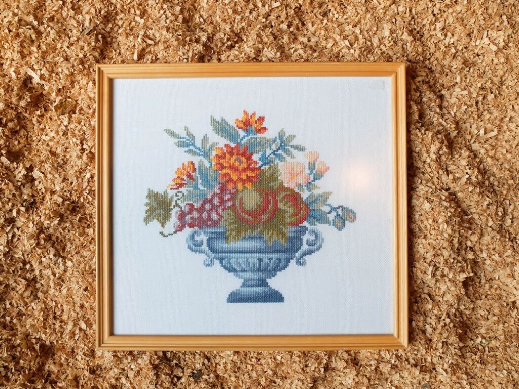 Borduurwerkje herfstboeket