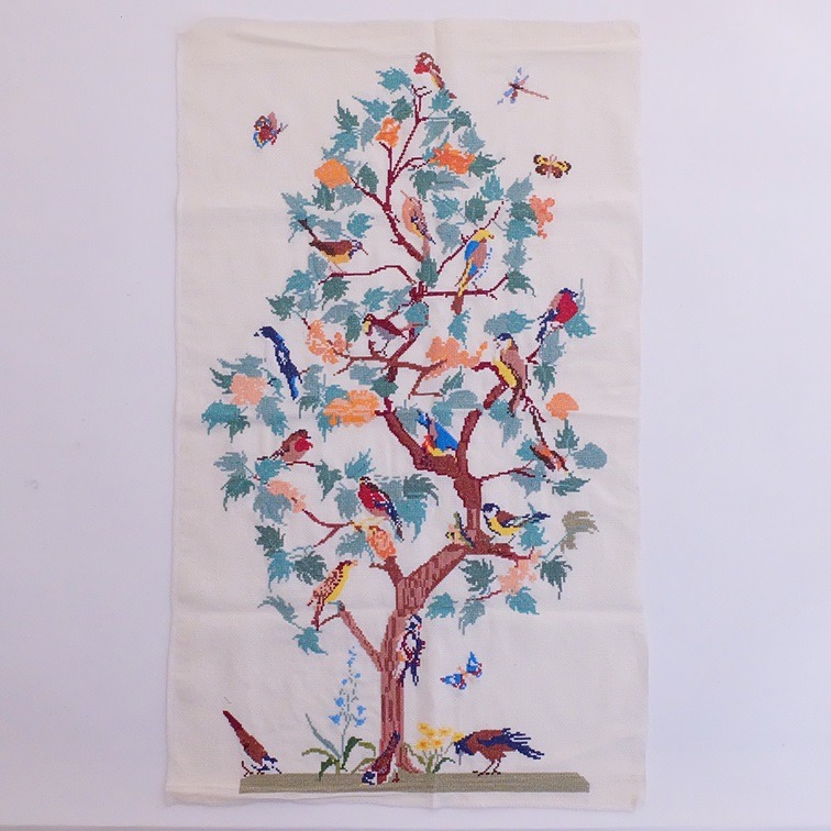 Borduurwerkje vogeltjesboom