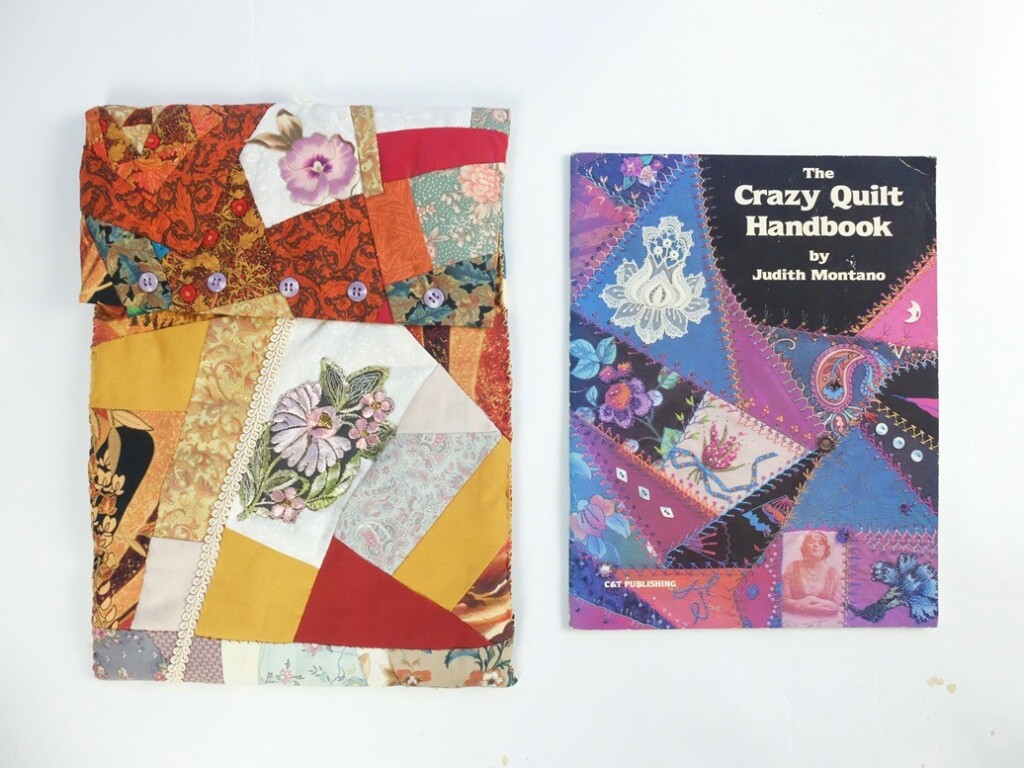 Boek en map crazy patchwork