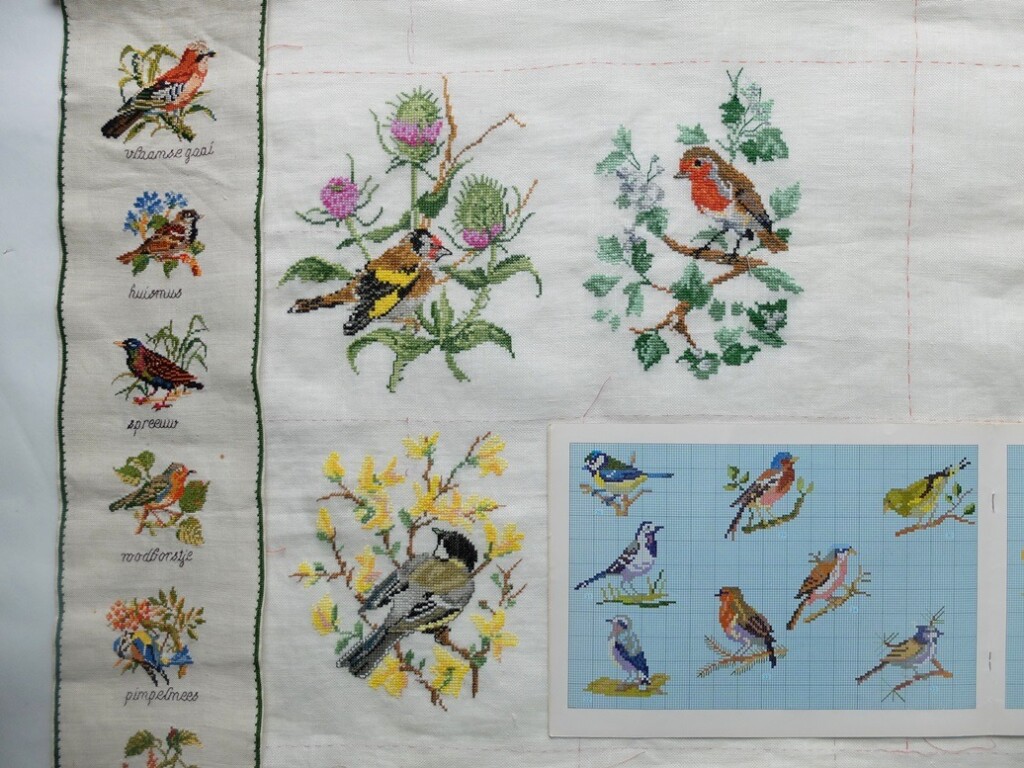 Geborduurde-vogeltjes