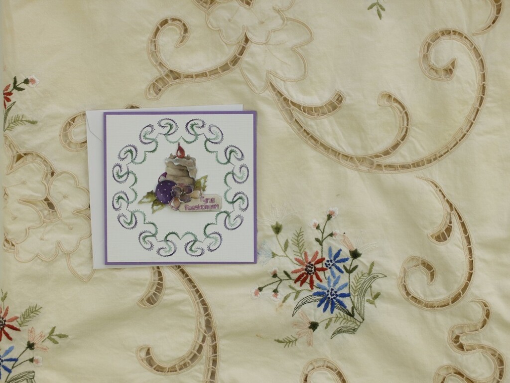 Geborduurde kaart feestdagen