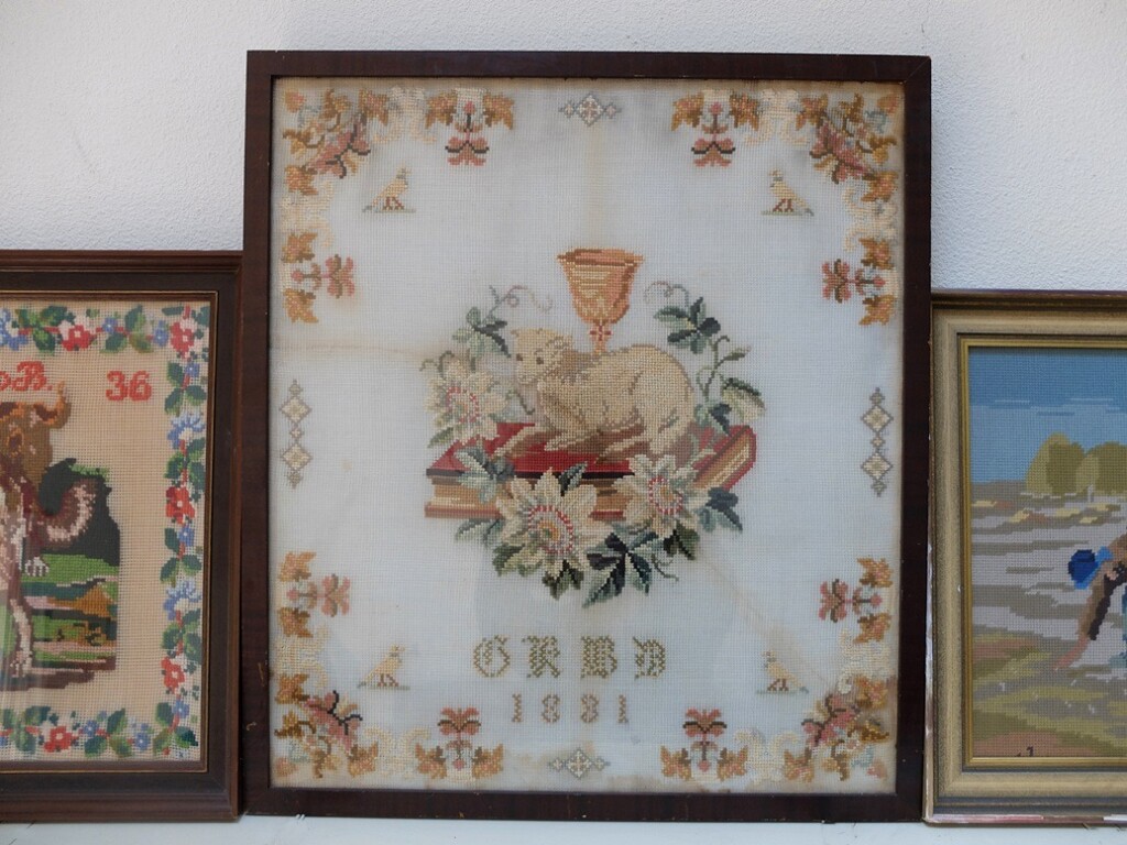 Biedemeijer geborduurd schilderij-1851