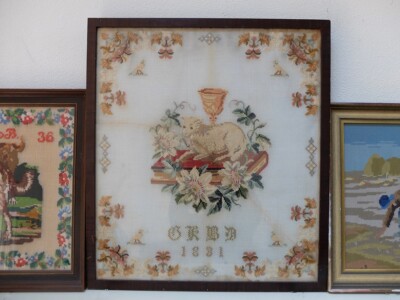 Biedemeijer geborduurd schilderij-1851