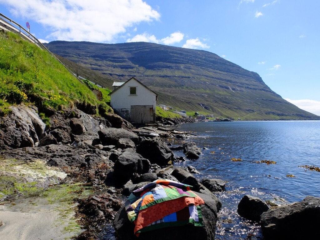 Lappendeken op strand