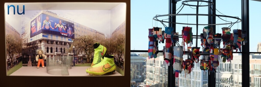 Vitrines uit tentoonstelling Breien 