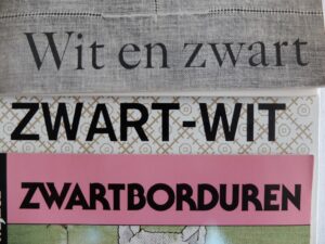wit en zwart borduren