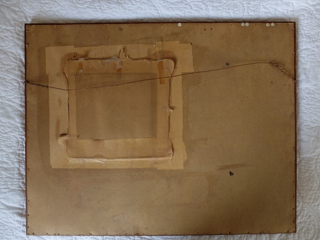 Achterkant oud schilderij