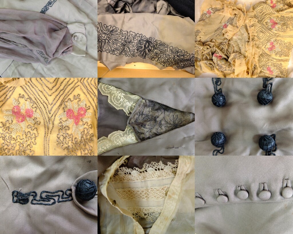 details twee oude jurken