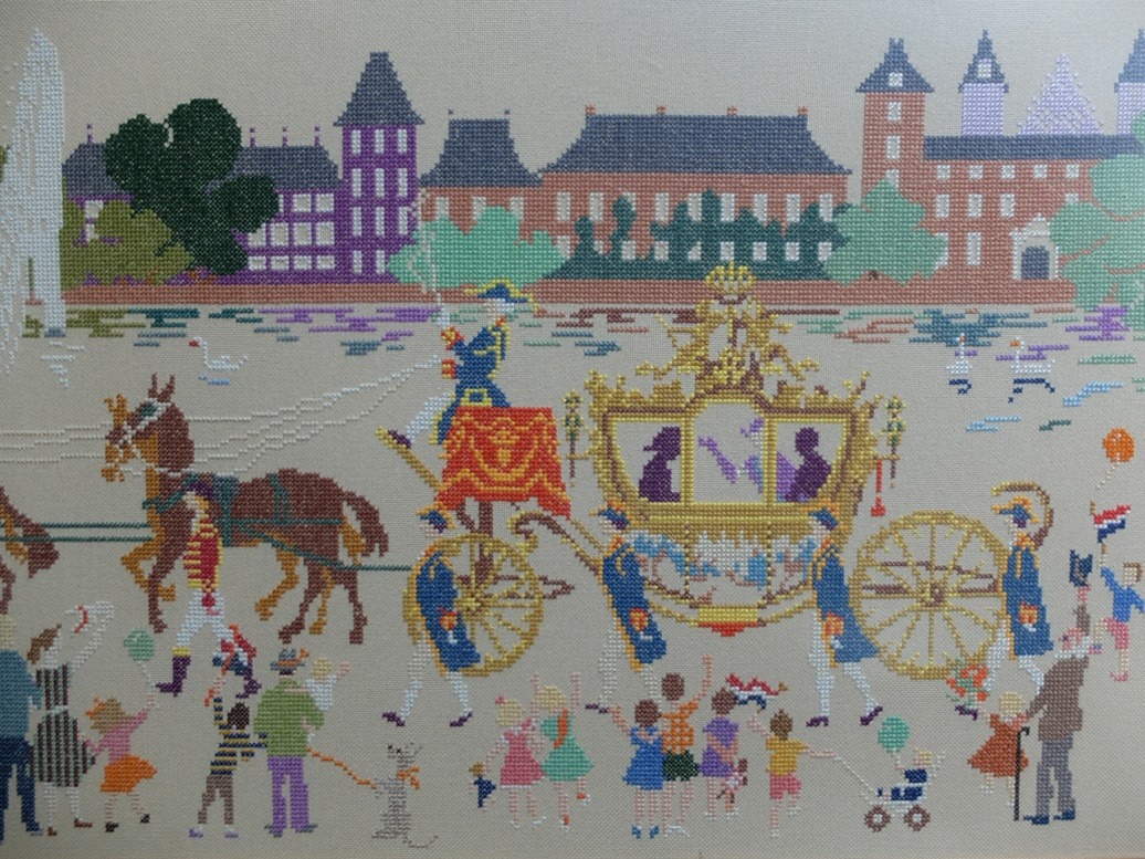 Geborduurd schilderij gouden koets - Afbeelding 6